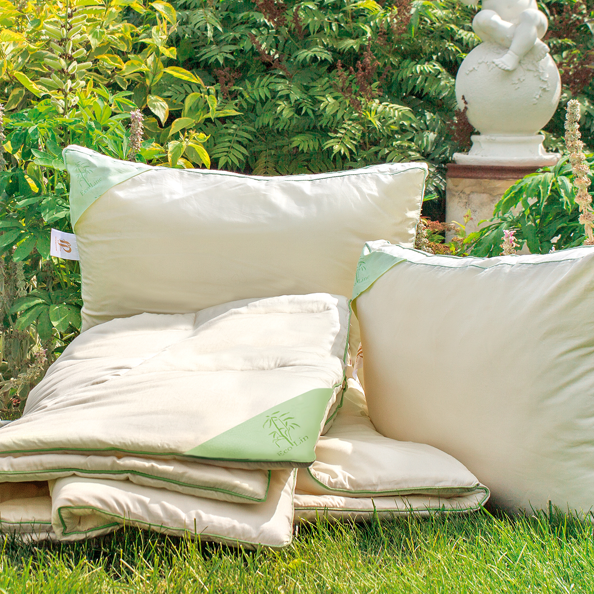 Подушка с бортиком в молочном сатине | Подушка с бортиком в молочном сатине БАМБУК