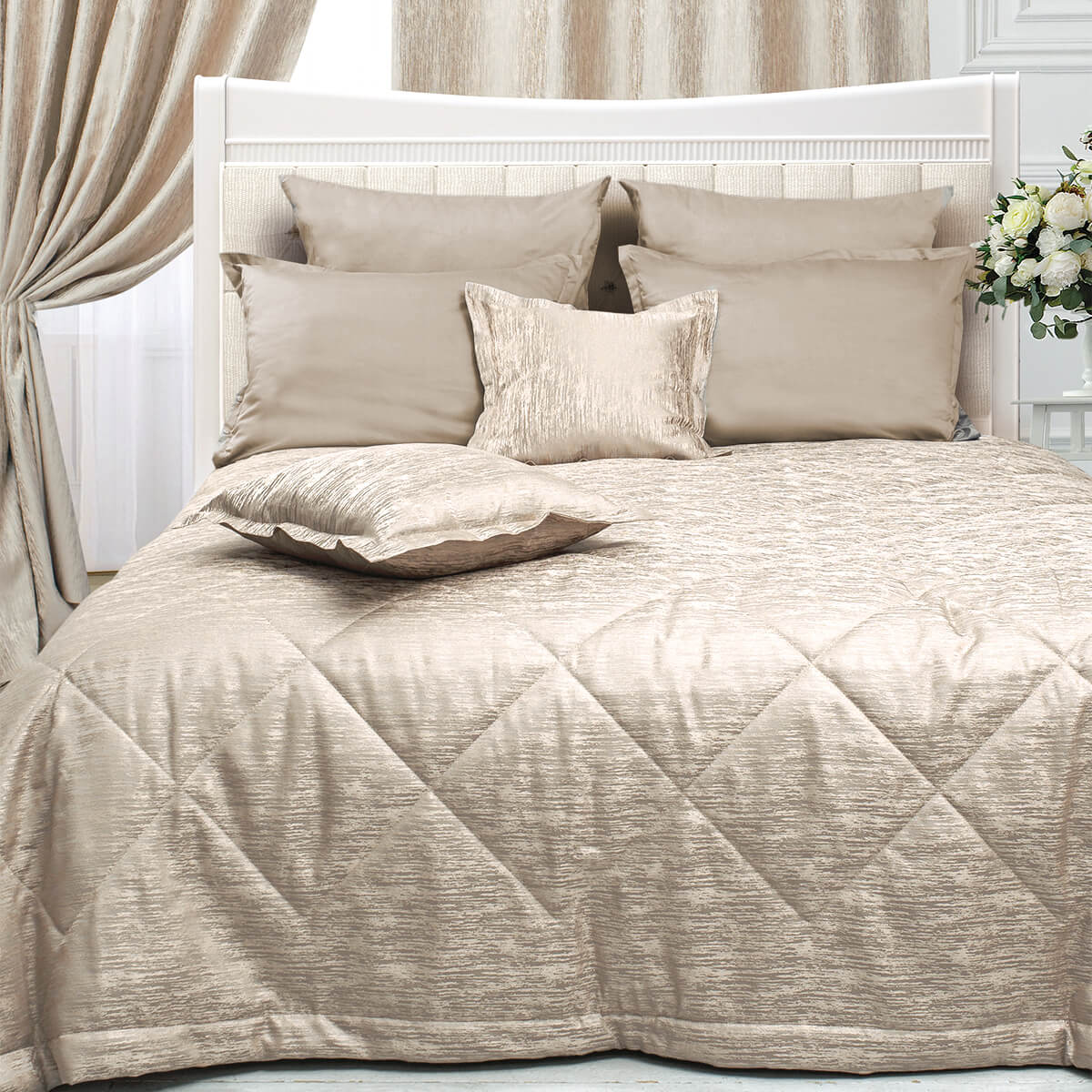 Покрывало | ШАНТИ БЕЖЕВО-РОЗОВЫЙ