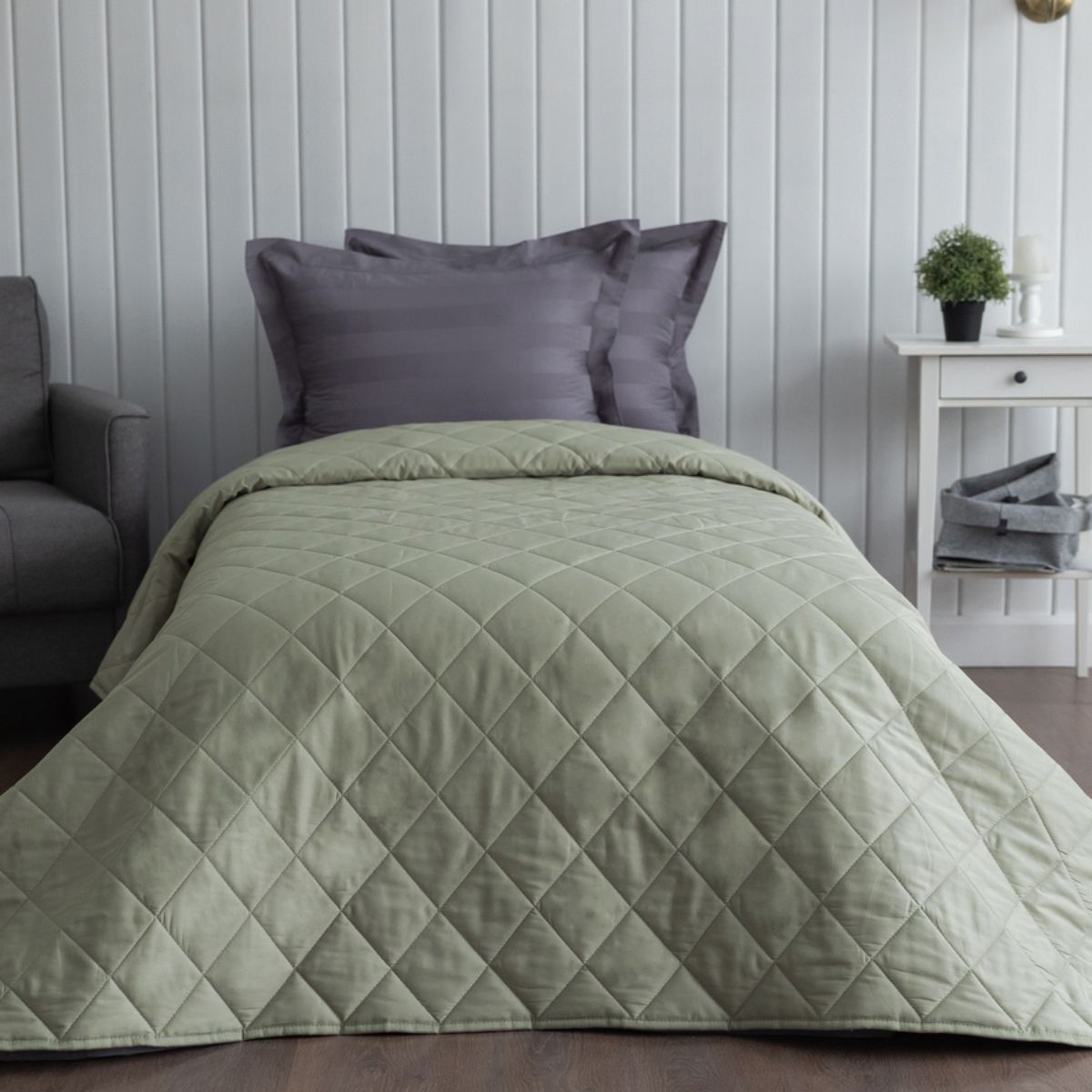 Покрывало хлопковое | ПОКРЫВАЛО ХЛОПКОВОЕ ОДНОТОННОЕ ШАЛФЕЙ 180х220 см.