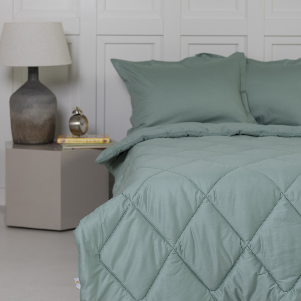 Постельное бельё Cатин | ПОСТЕЛЬНОЕ БЕЛЬЁ САТИН С ОДЕЯЛОМ 2 НАВОЛОЧКИ ЗЕЛЁНЫЙ