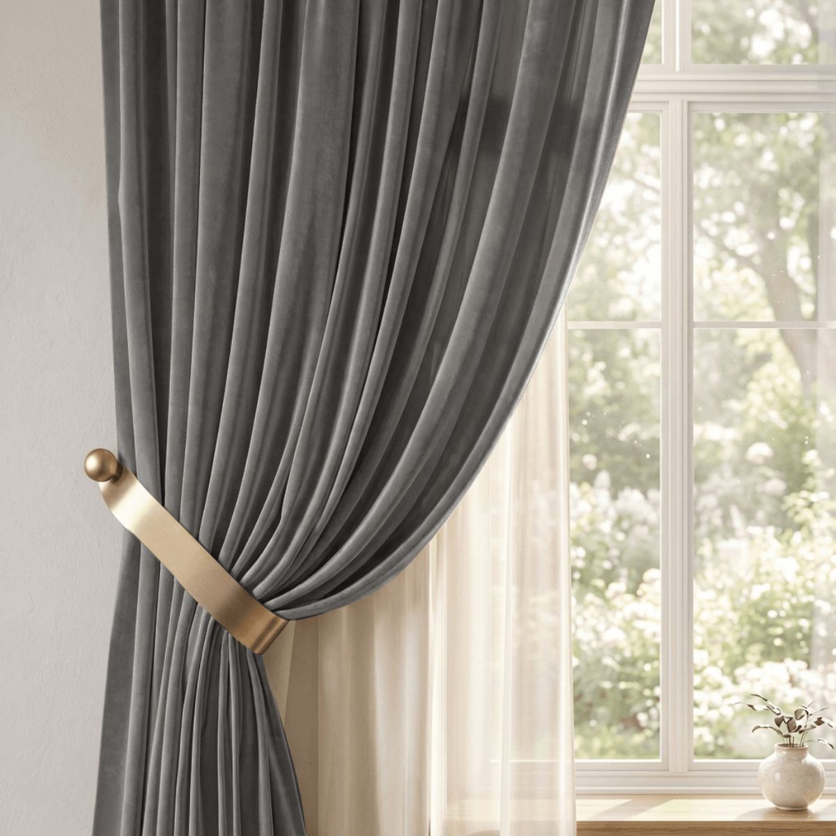 Шторы | ШТОРЫ КОЛЛЕКЦИЯ БАРХАТ СЕРЫЙ