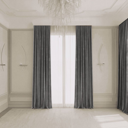 ШТОРЫ КОЛЛЕКЦИЯ БАРХАТ СЕРЫЙ